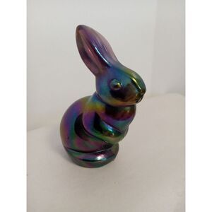 Fenton Rabbit‎ Iridescent Glass Handcrafted USA  Figurine